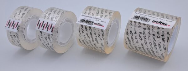 Buchreparatur Klebeband PP kristallklar 68my mit 26mm Plastikkern