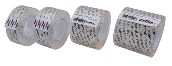 Buchreparatur Klebeband PP kristallklar 68my mit 26mm Plastikkern