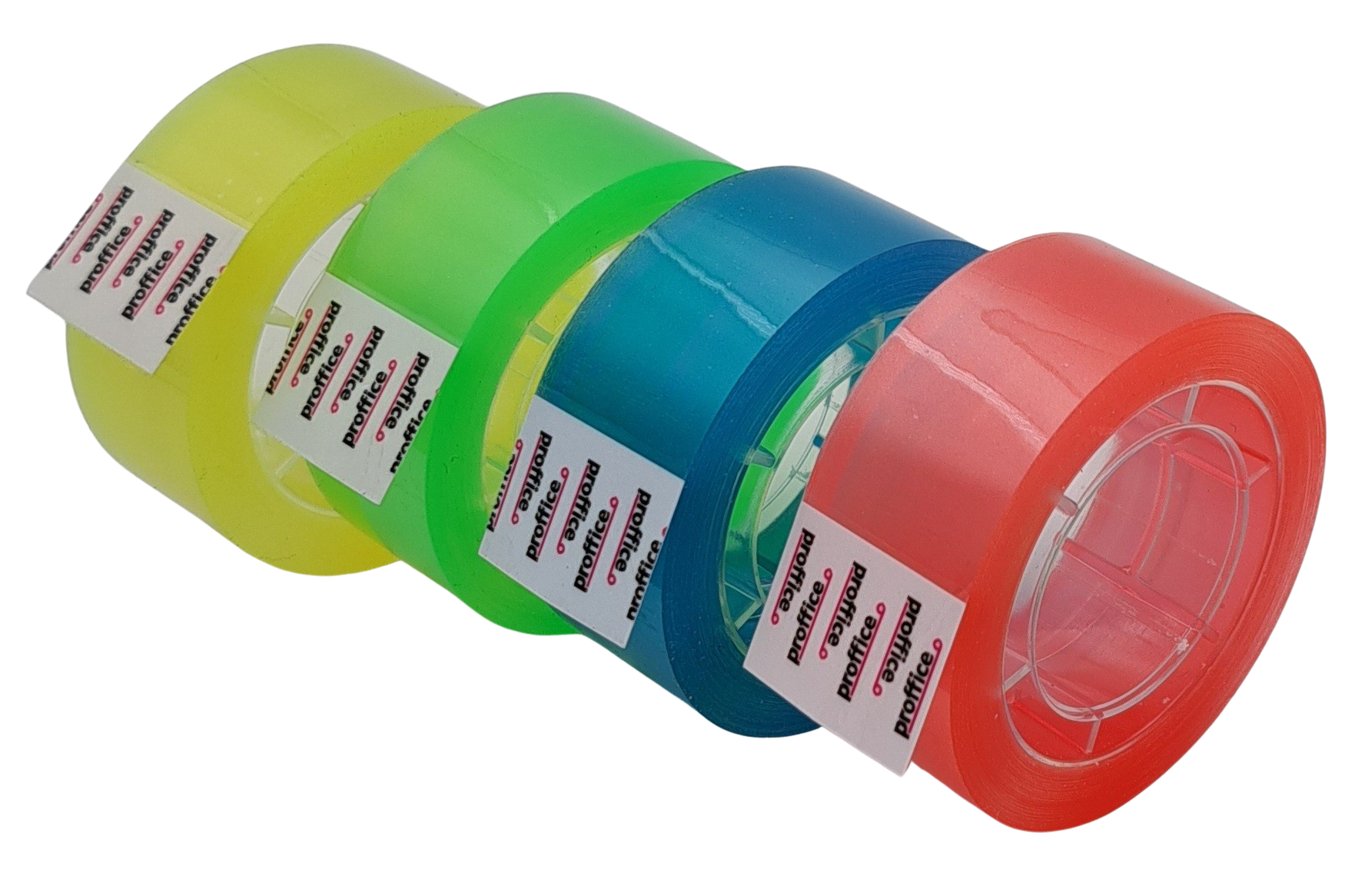 Klebefilmband PP farbig transluzent 19mm x 20m 40my mit 26mm Plastikkern