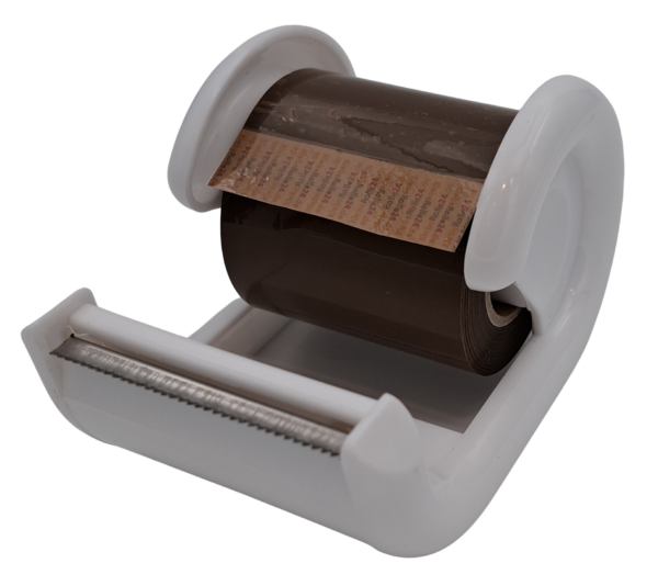 Paketklebeband PP 50mm x 33m braun 38my mit 26mm Pappkern im Abroller Slide weiß